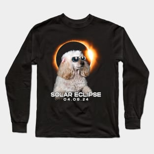 Celestial Poodle Eclipse: Trendy Tee for Poodle Enthusiasts and Eclipses Long Sleeve T-Shirt